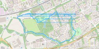 route map of outdoor exercise from fitotrack app